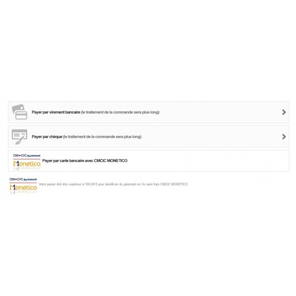 Module Prestashop CMCIC Monetico banque CIC paiement en 3 fois avec installation